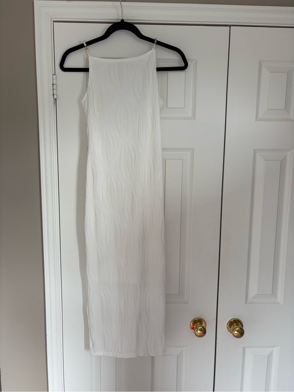 Pearl strap midi dress